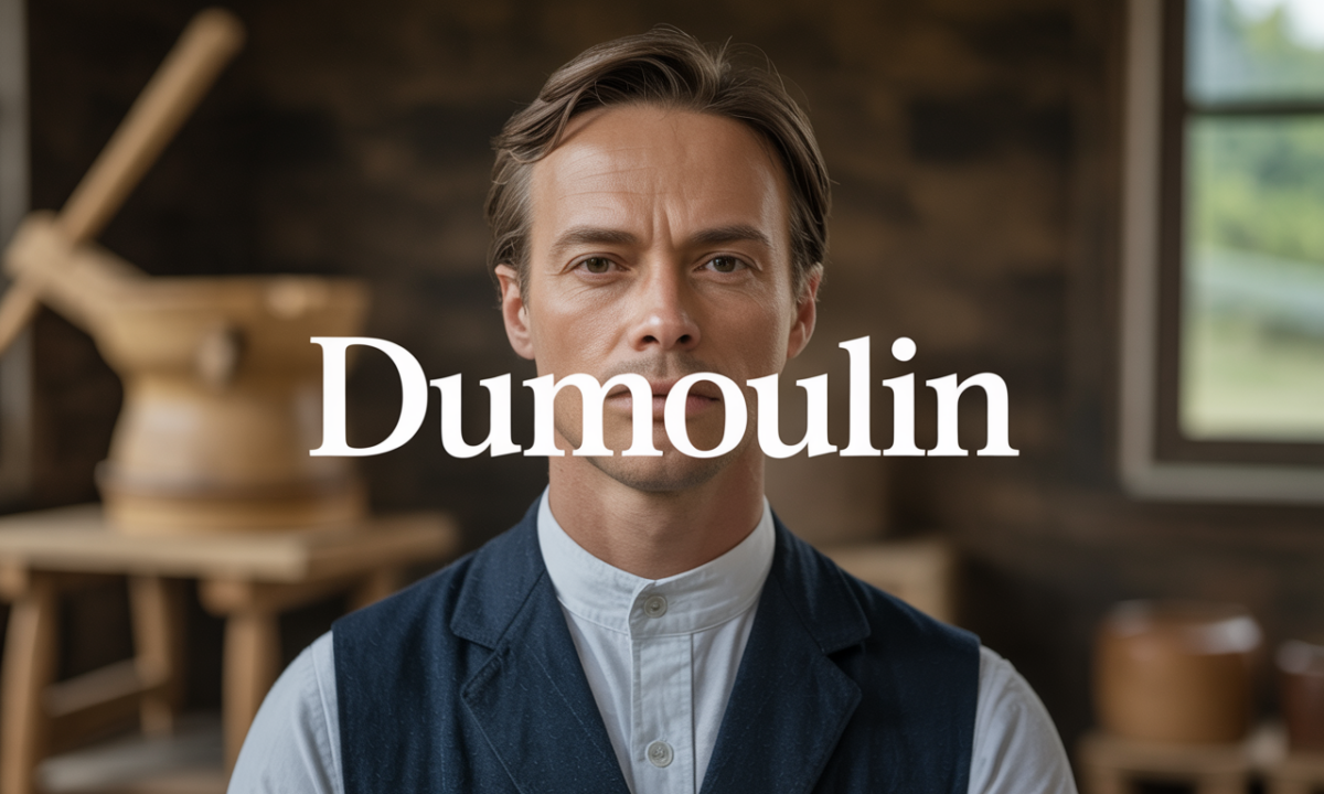 Illustration related to the origin and history of the last name Dumoulin
